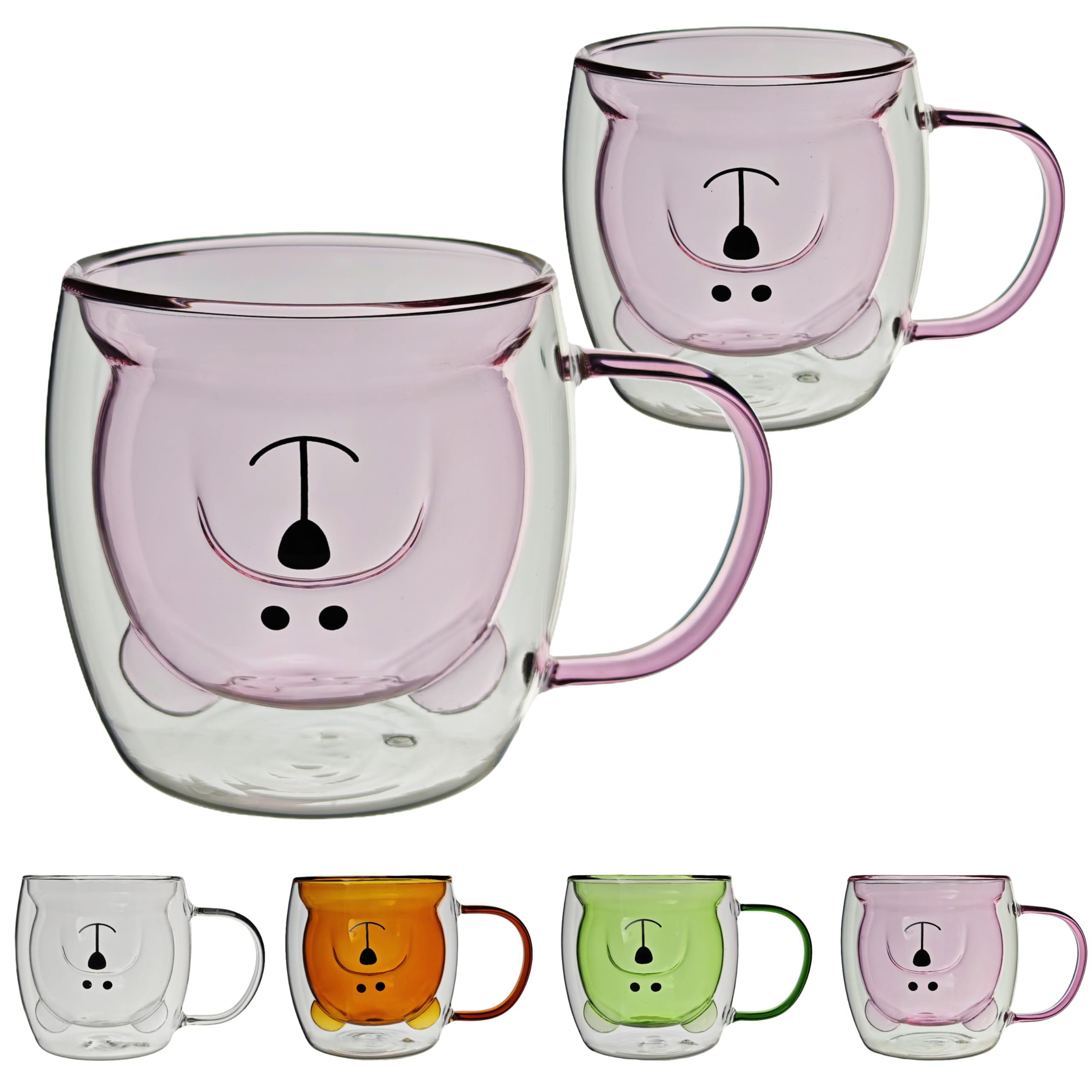 楽天市場】260ml ダブルウォールグラス 猫 ネコ 耐熱 かわいい カフェ